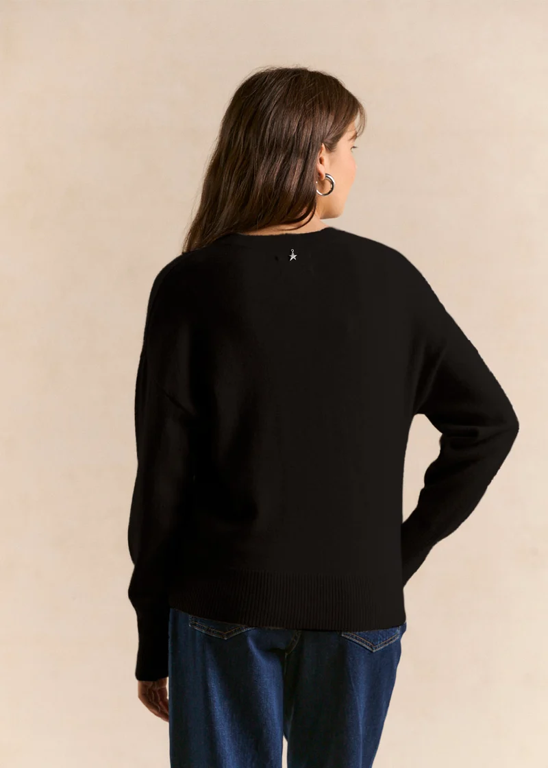 Gilet cachemire col V forme courte
