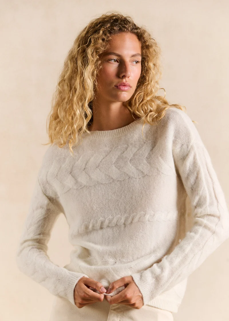 Pull maille torsadée