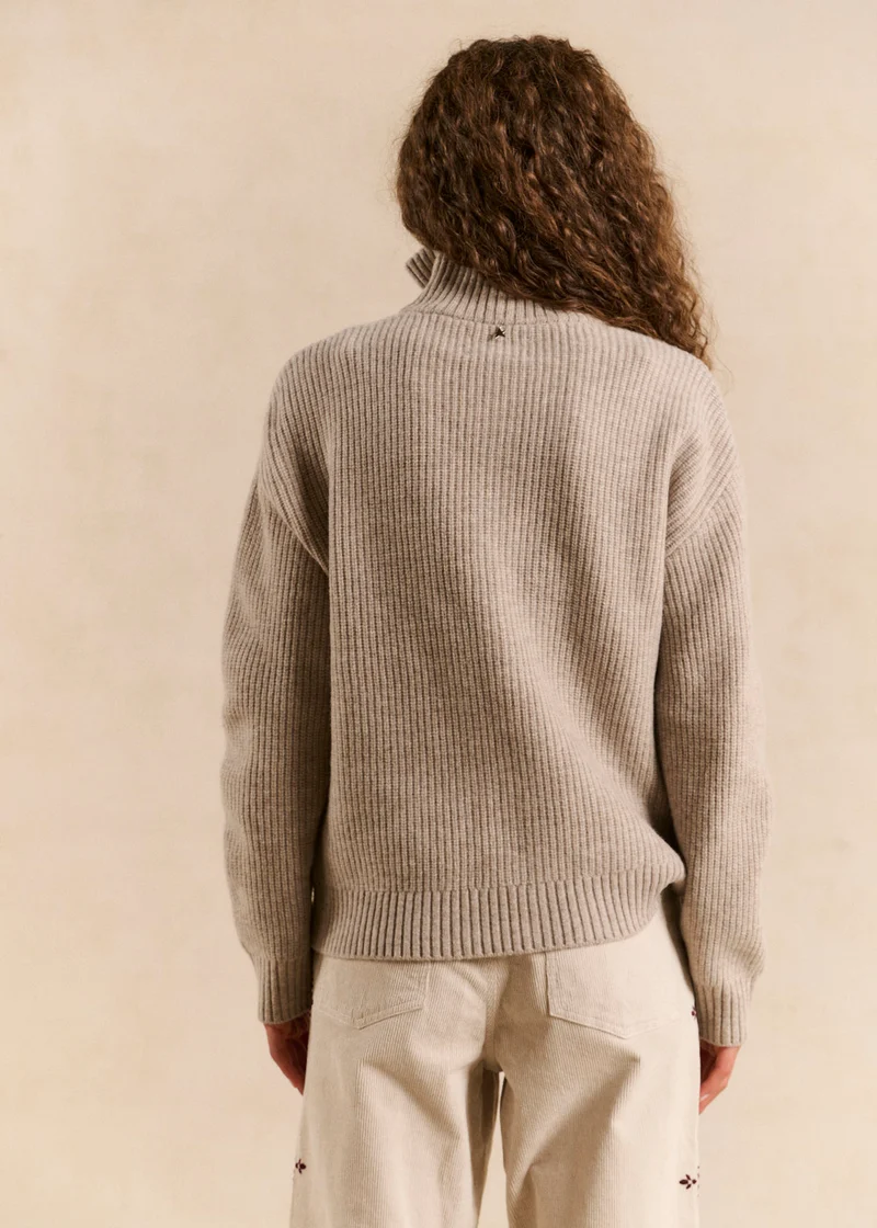 Gilet col montant zippé en laine