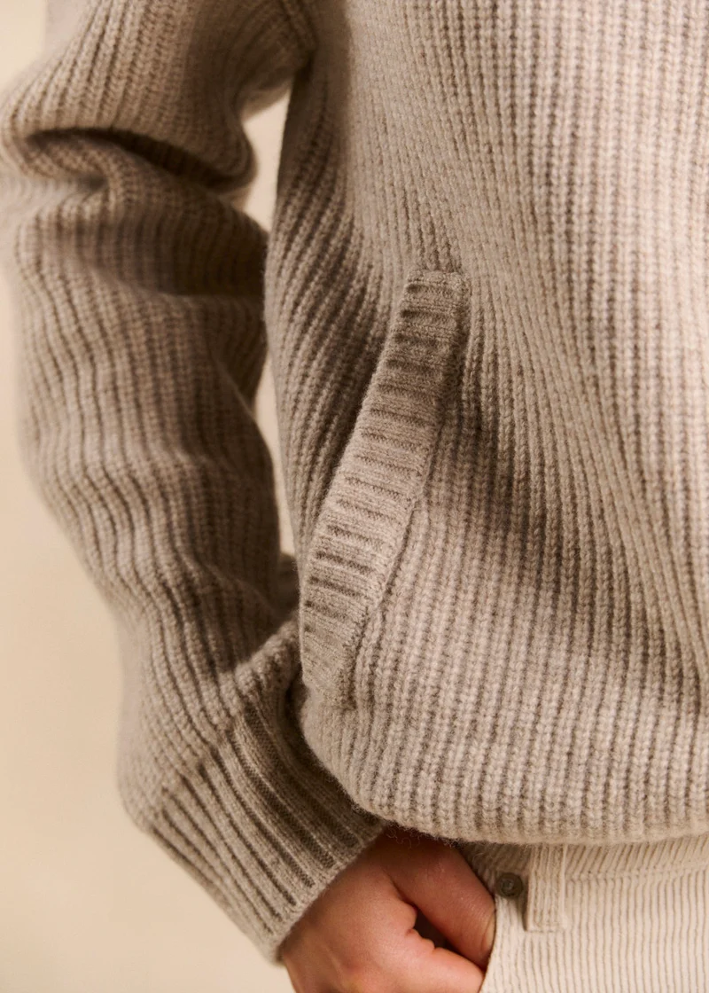 Gilet col montant zippé en laine