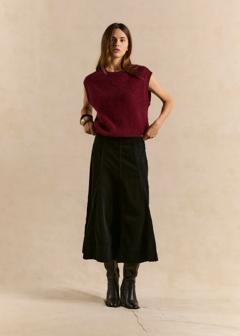 Pull sans manches ample en laine et cachemire