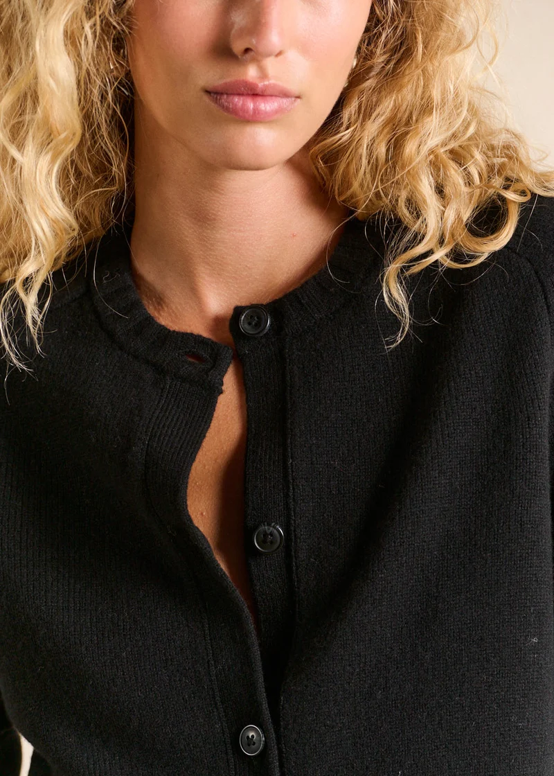 Gilet cardigan en laine col rond