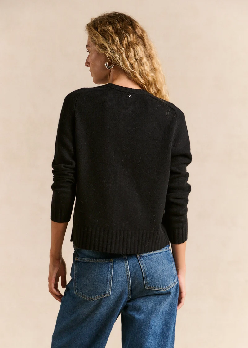 Gilet cardigan en laine col rond