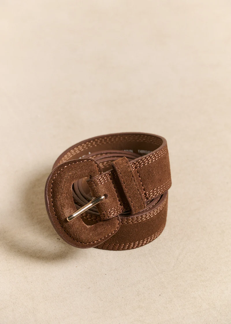 Ceinture en cuir finition suédée