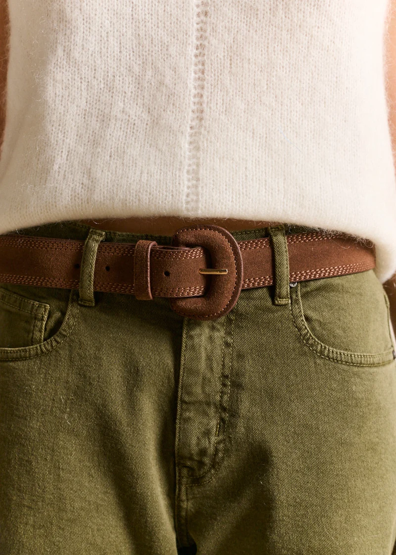 Ceinture en cuir finition suédée
