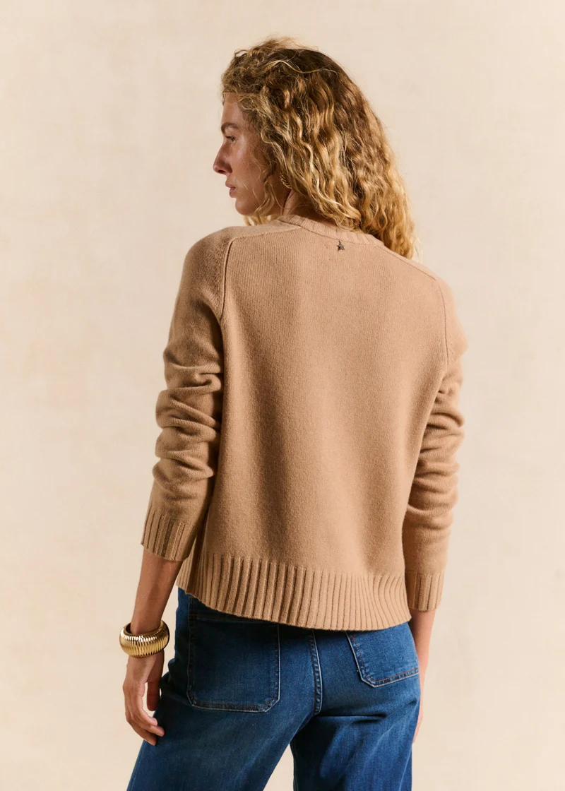 Gilet cardigan en laine col rond