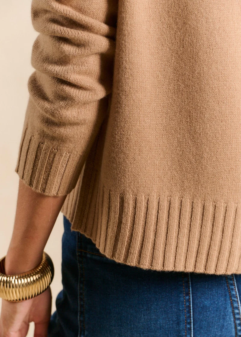 Gilet cardigan en laine col rond
