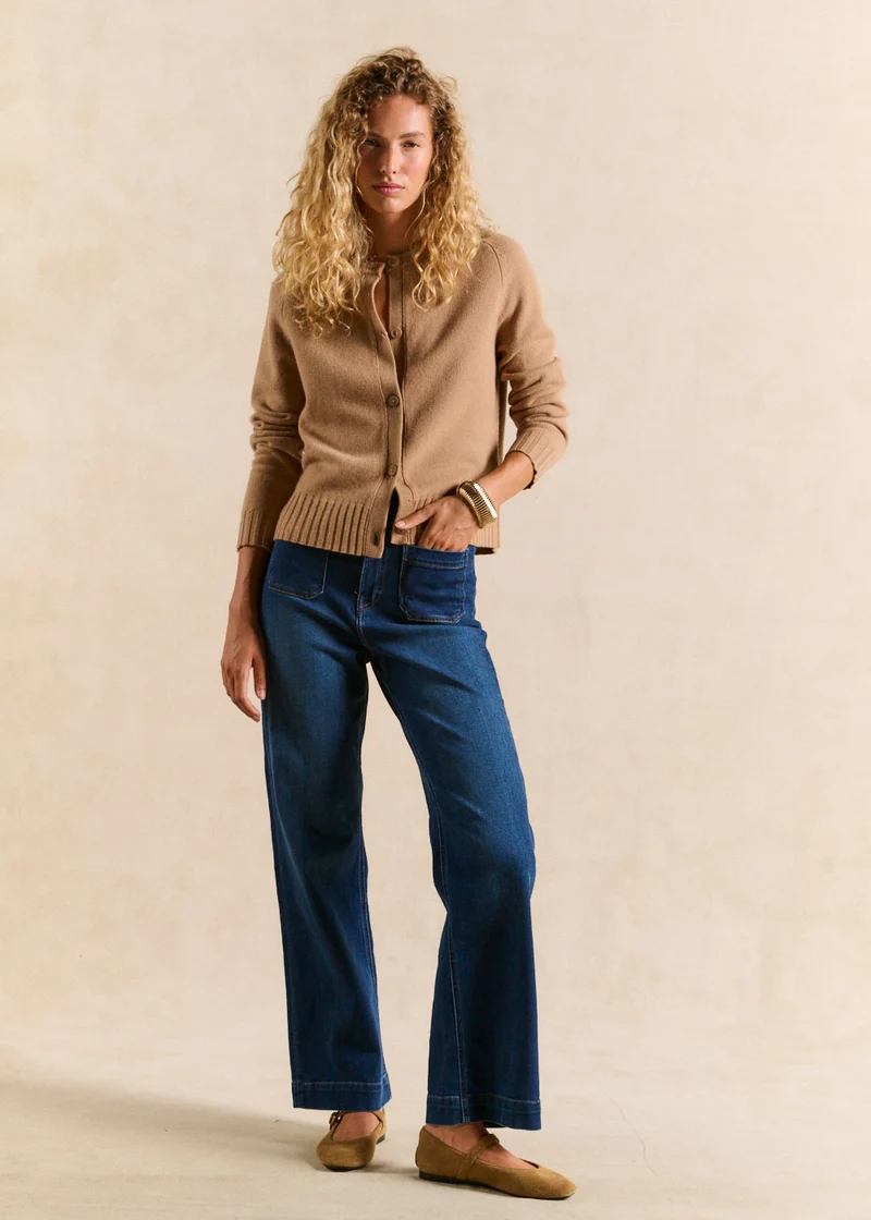 Gilet cardigan en laine col rond