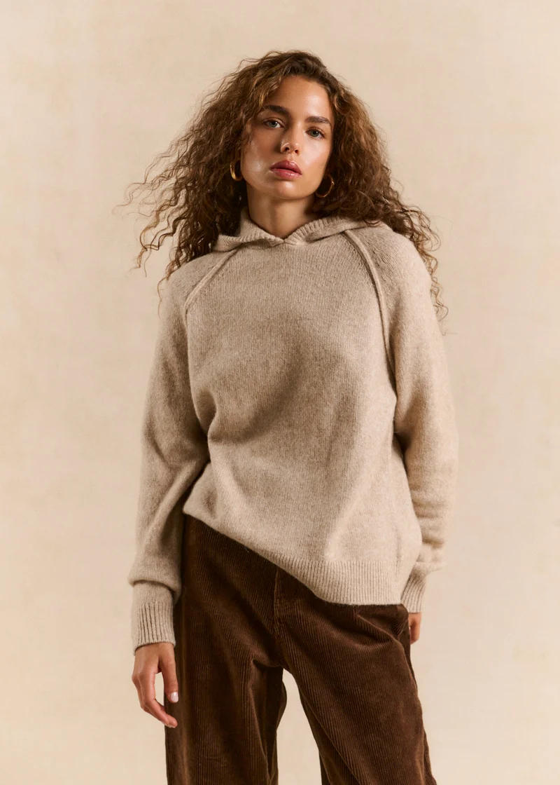 Pull sweat à capuche en maille épaisse