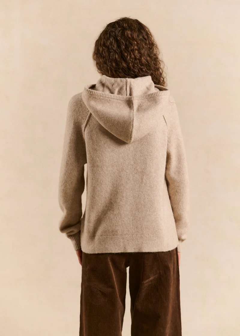 Pull sweat à capuche en maille épaisse