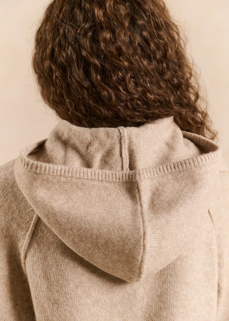 Pull sweat à capuche en maille épaisse