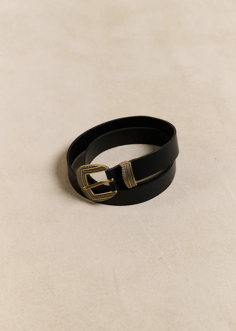 Ceinture en cuir effet vieilli