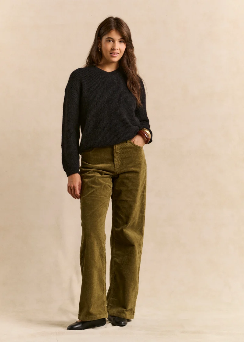 Pantalon wideleg en velours