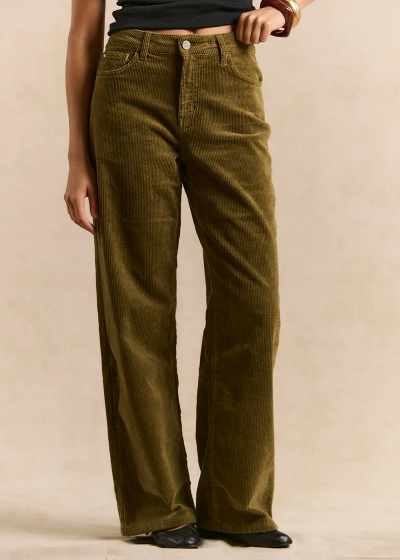 Pantalon wideleg en velours