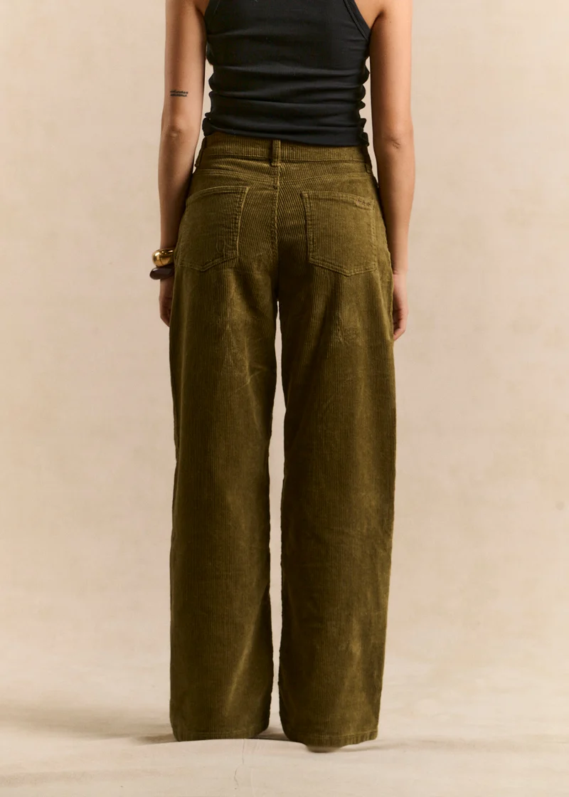 Pantalon wideleg en velours