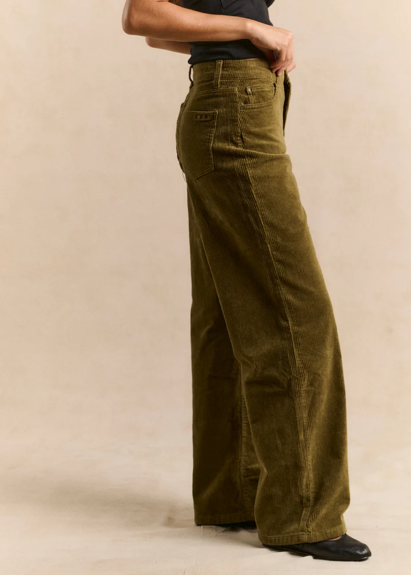 Pantalon wideleg en velours