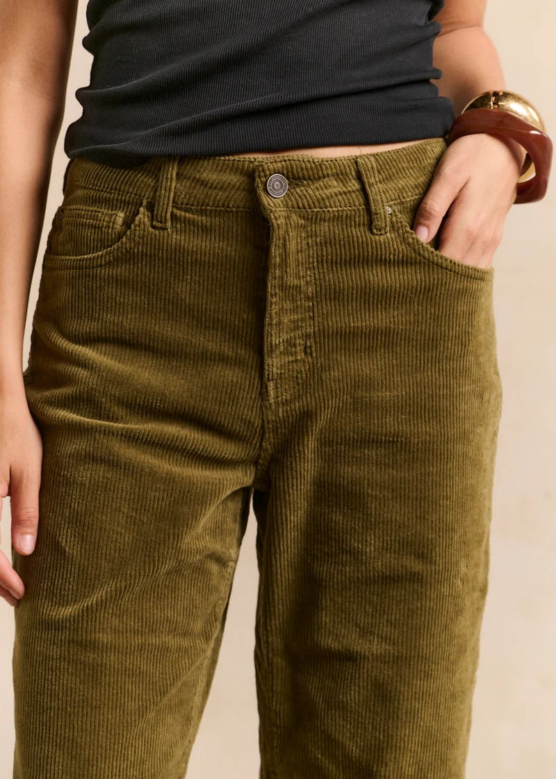 Pantalon wideleg en velours