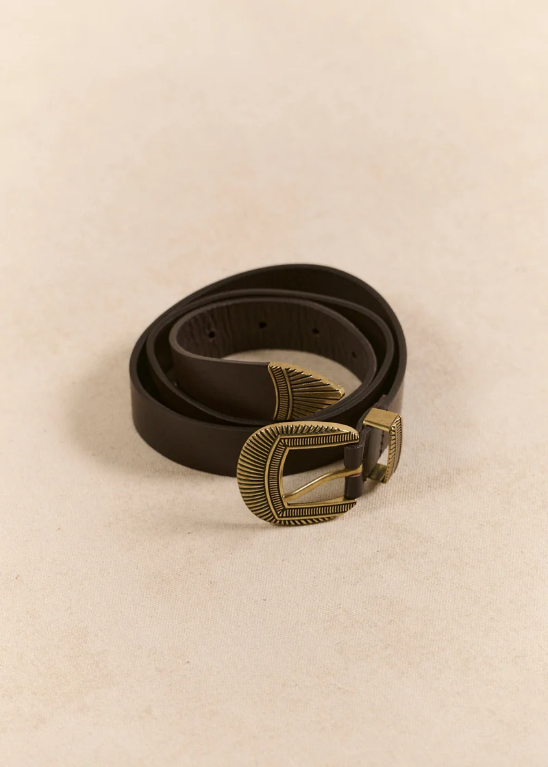 Ceinture en cuir effet vieilli