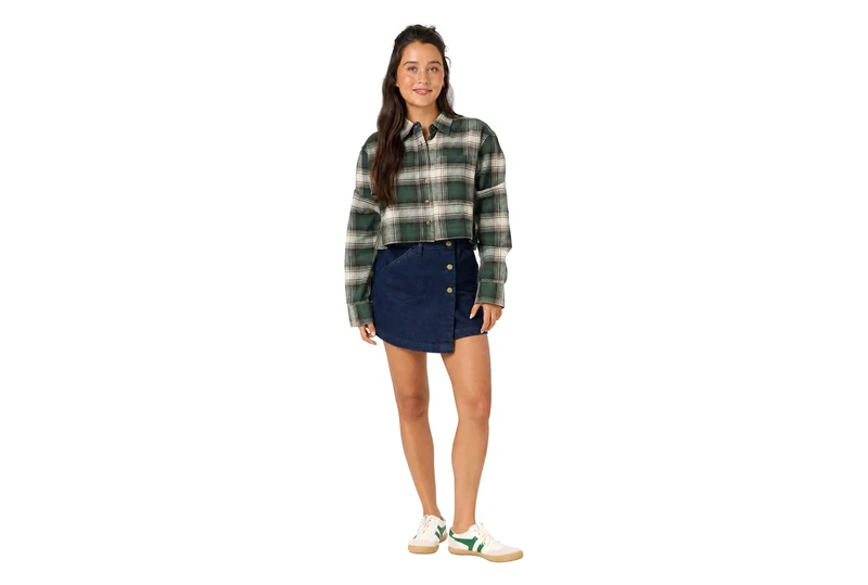 CHEMISE COURTE EN FLANELLE PIPPA À MANCHES LONGUES