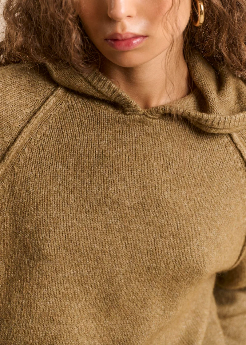 Pull sweat à capuche en maille épaisse