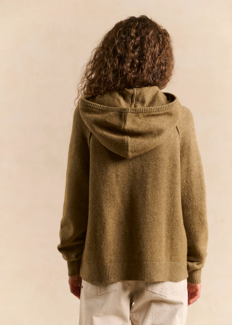 Pull sweat à capuche en maille épaisse