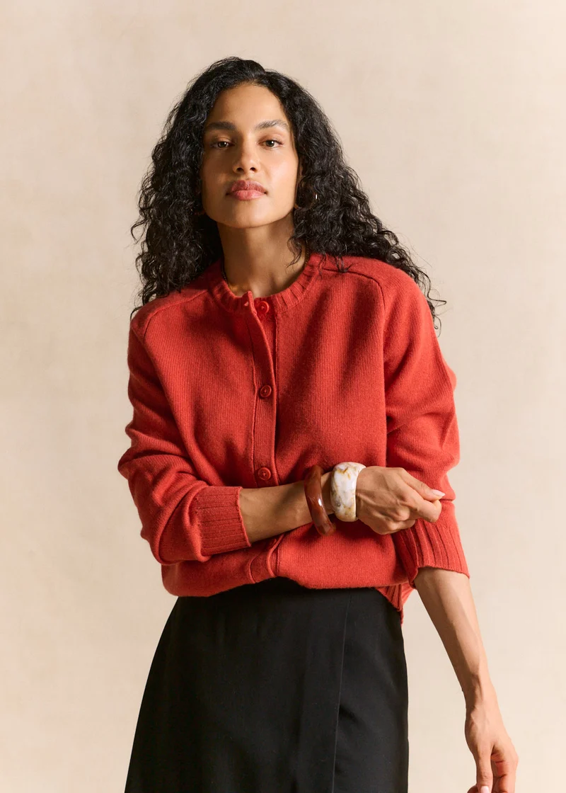 Gilet cardigan en laine col rond