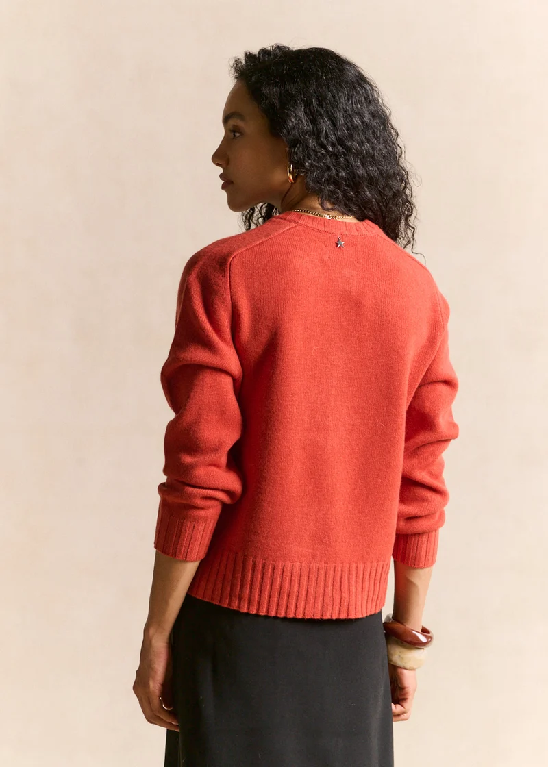 Gilet cardigan en laine col rond
