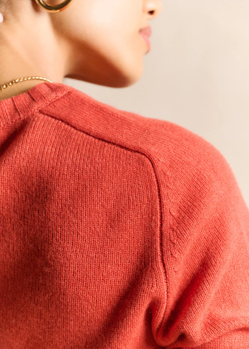 Gilet cardigan en laine col rond