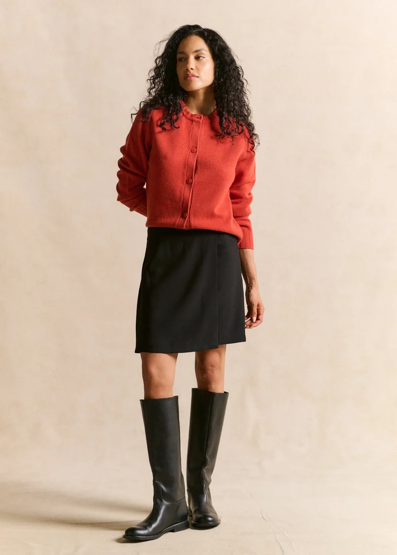 Gilet cardigan en laine col rond