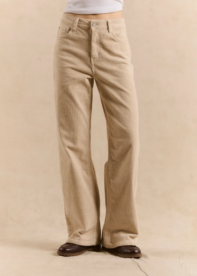 Pantalon wideleg en velours