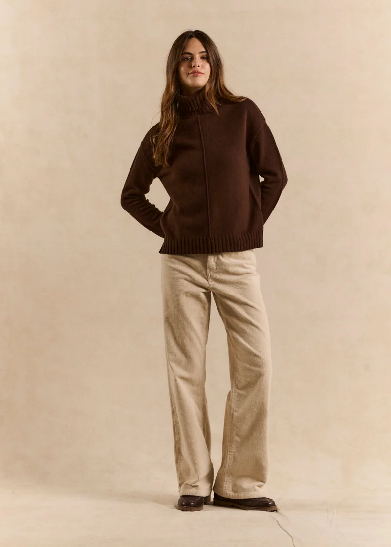 Pantalon wideleg en velours