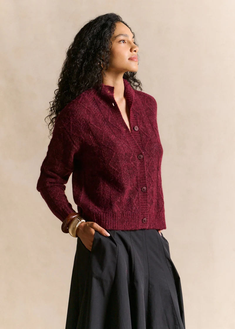 Gilet en maille chevron