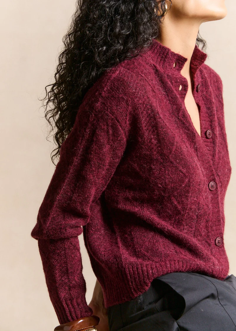 Gilet en maille chevron
