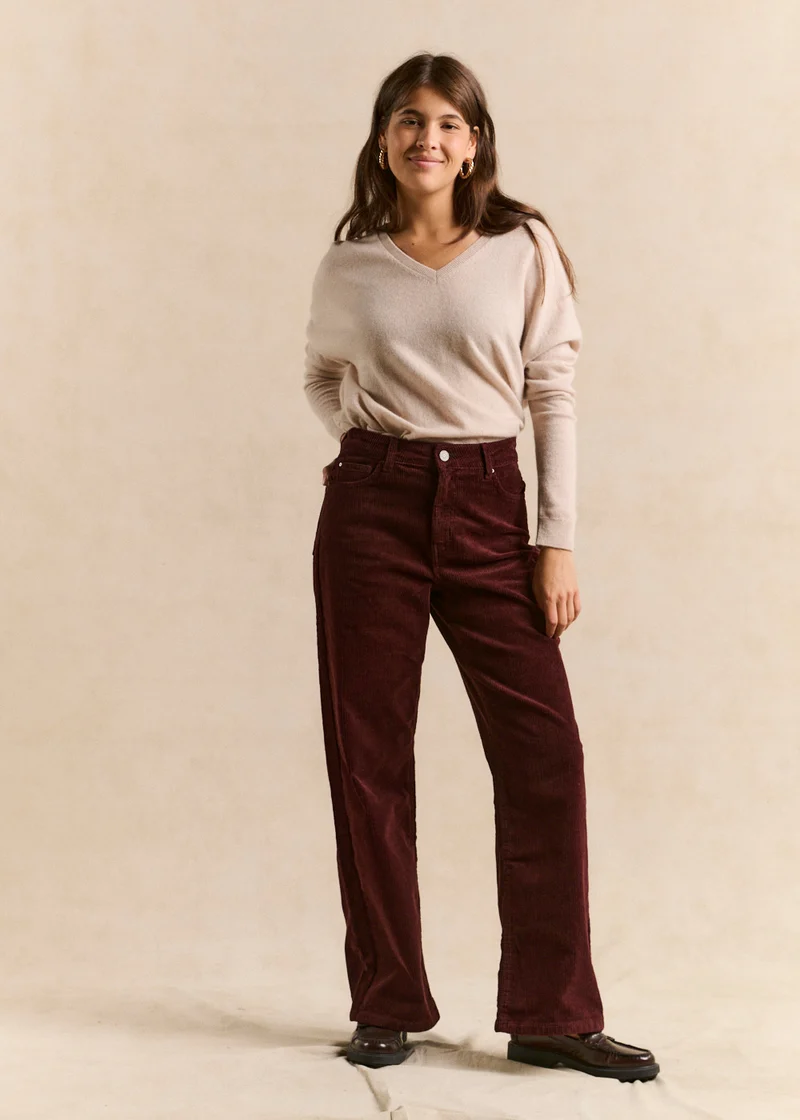 Pantalon wideleg en velours