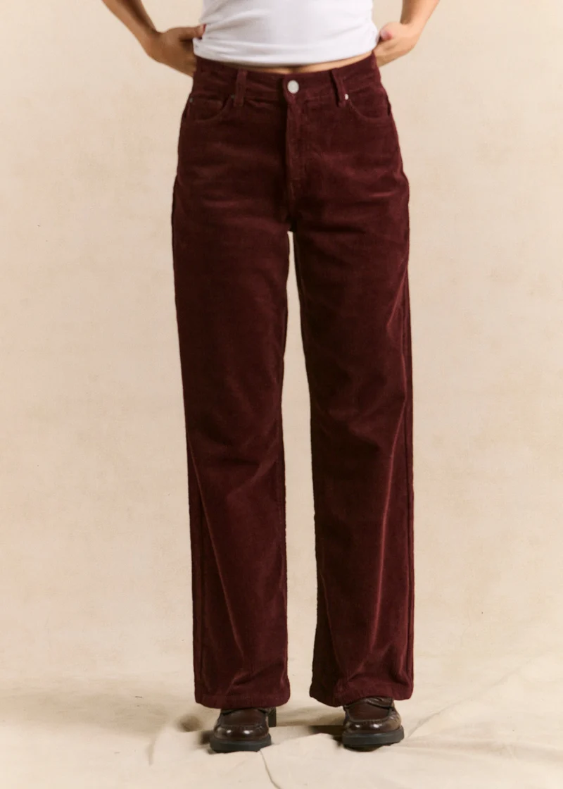 Pantalon wideleg en velours