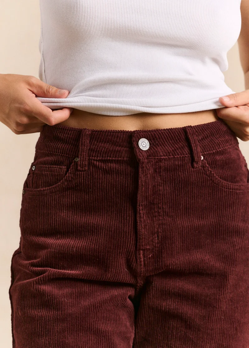 Pantalon wideleg en velours
