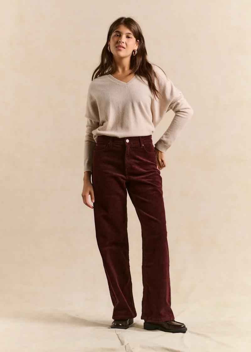 Pantalon wideleg en velours