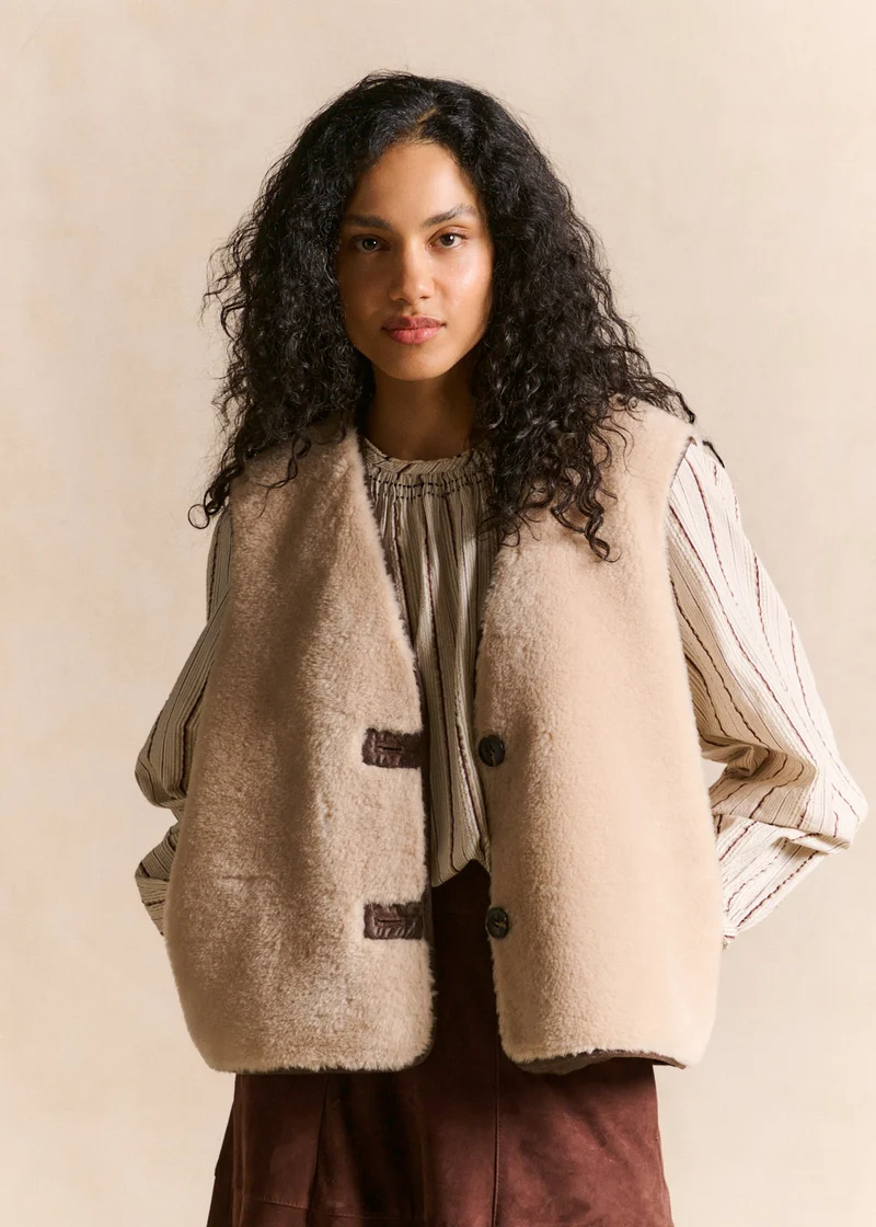 Gilet réversible effet fourrure