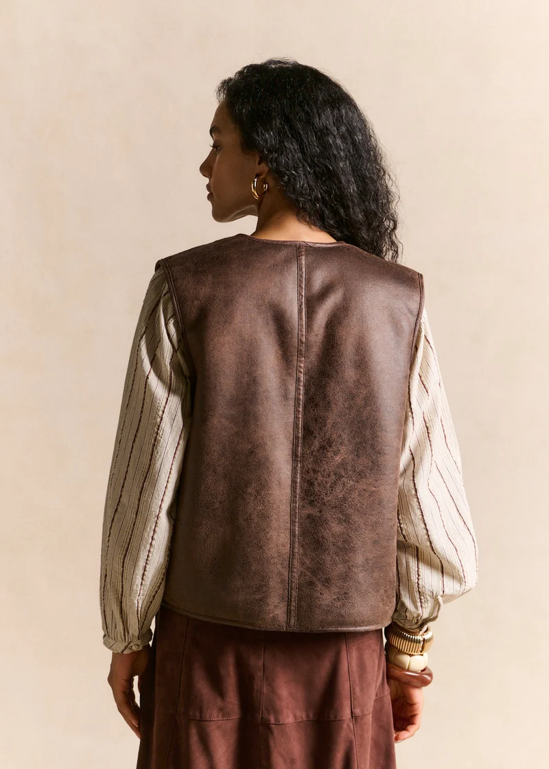 Gilet réversible effet fourrure
