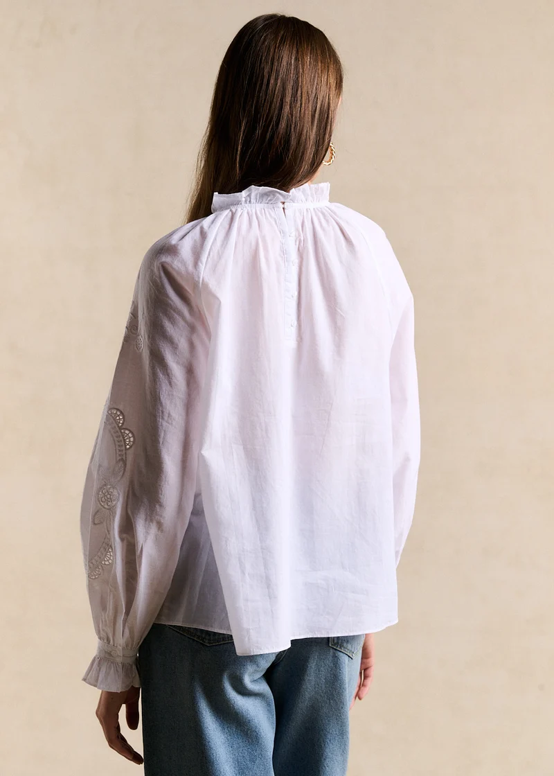 Chemise coton brodée