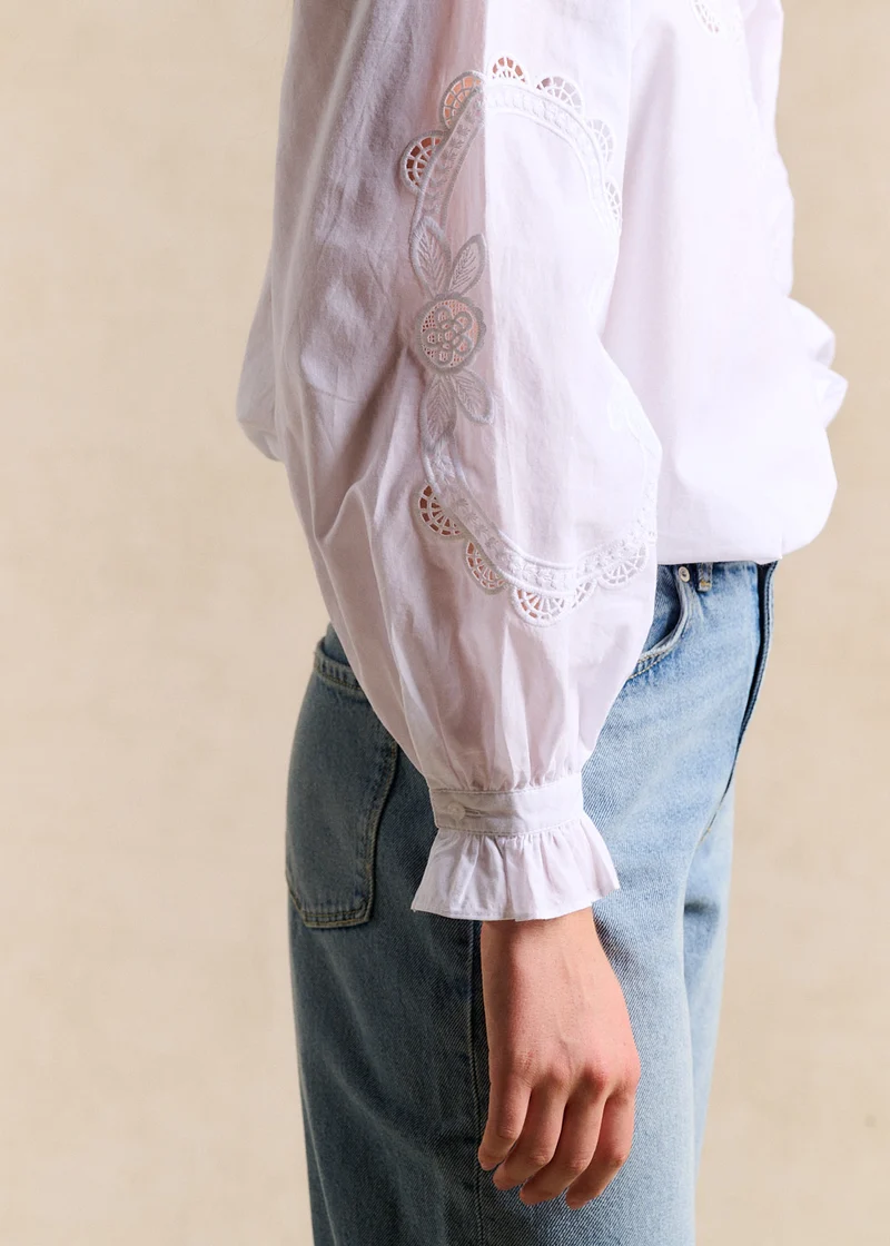 Chemise coton brodée