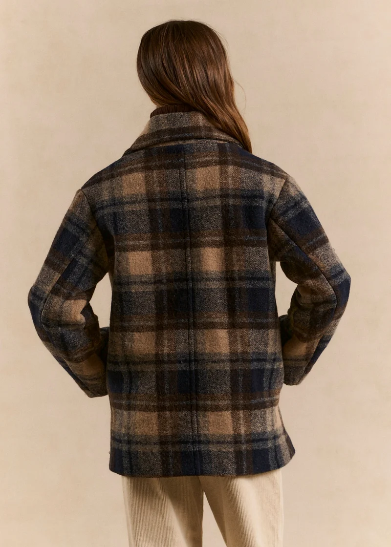 Manteau court à carreaux