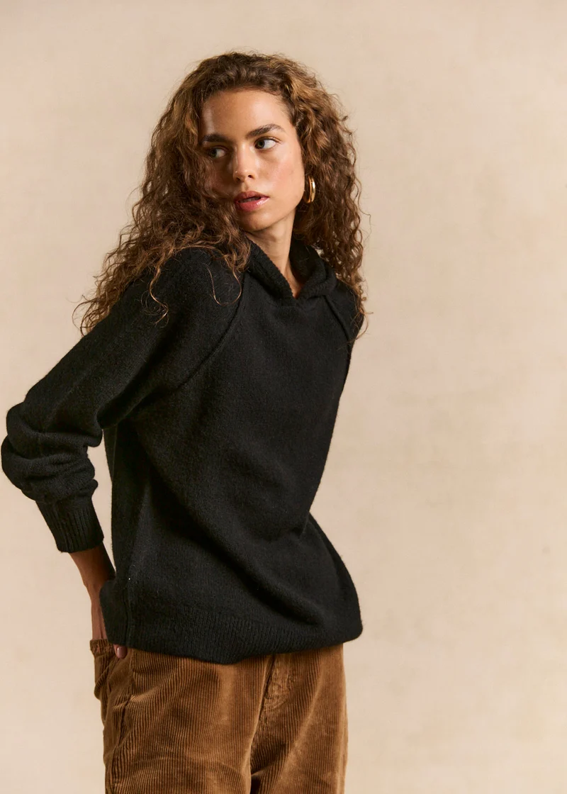 Pull sweat à capuche en maille épaisse