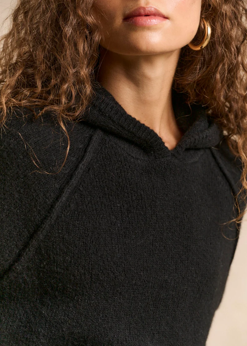 Pull sweat à capuche en maille épaisse
