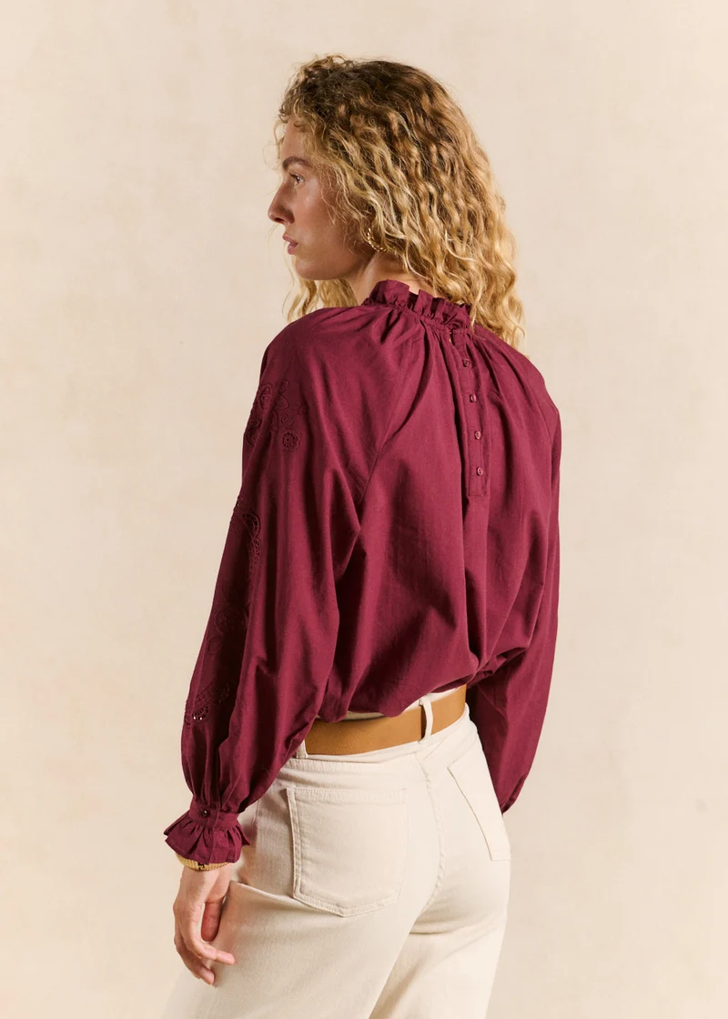 Chemise coton brodée