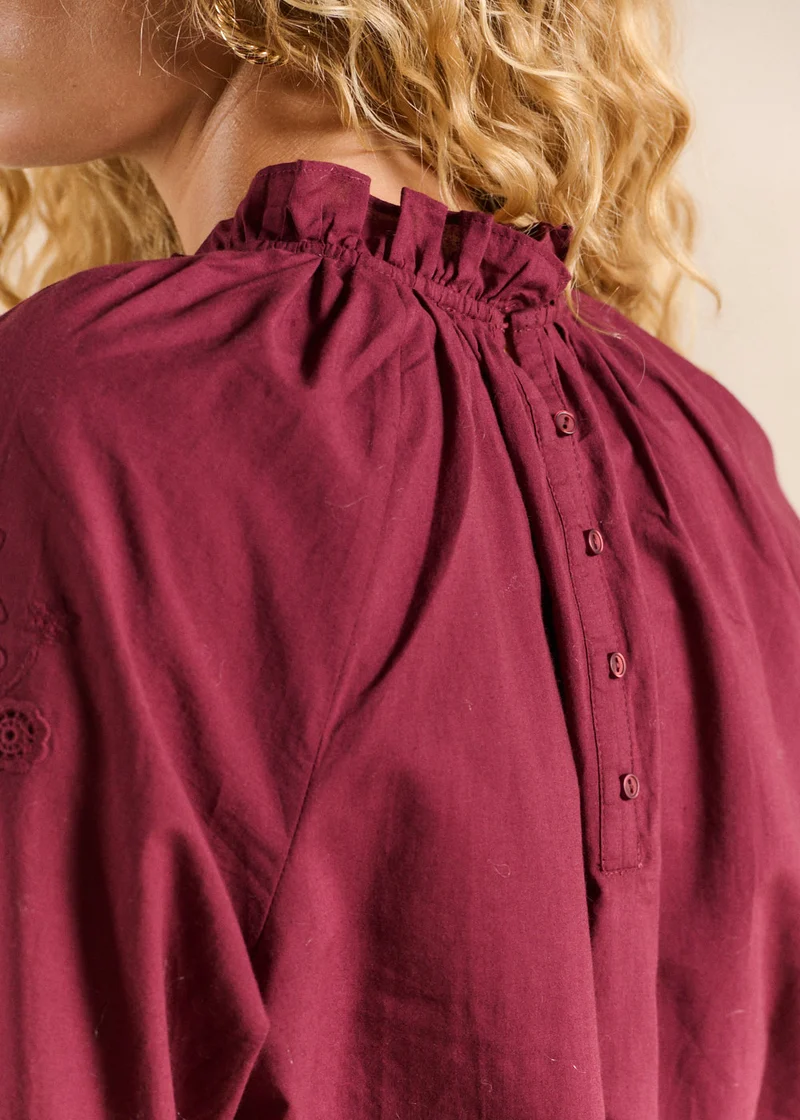 Chemise coton brodée