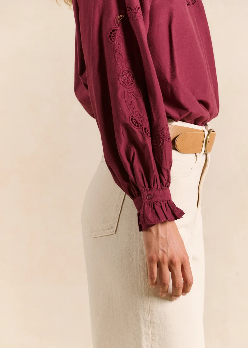 Chemise coton brodée