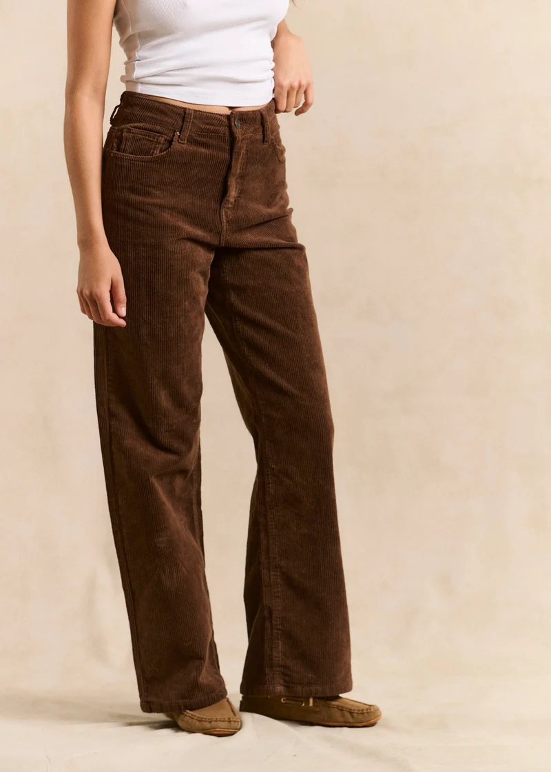 Pantalon wideleg en velours