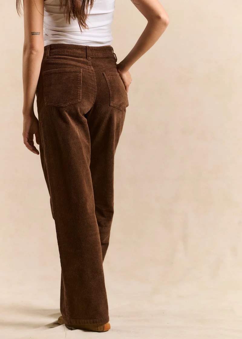 Pantalon wideleg en velours