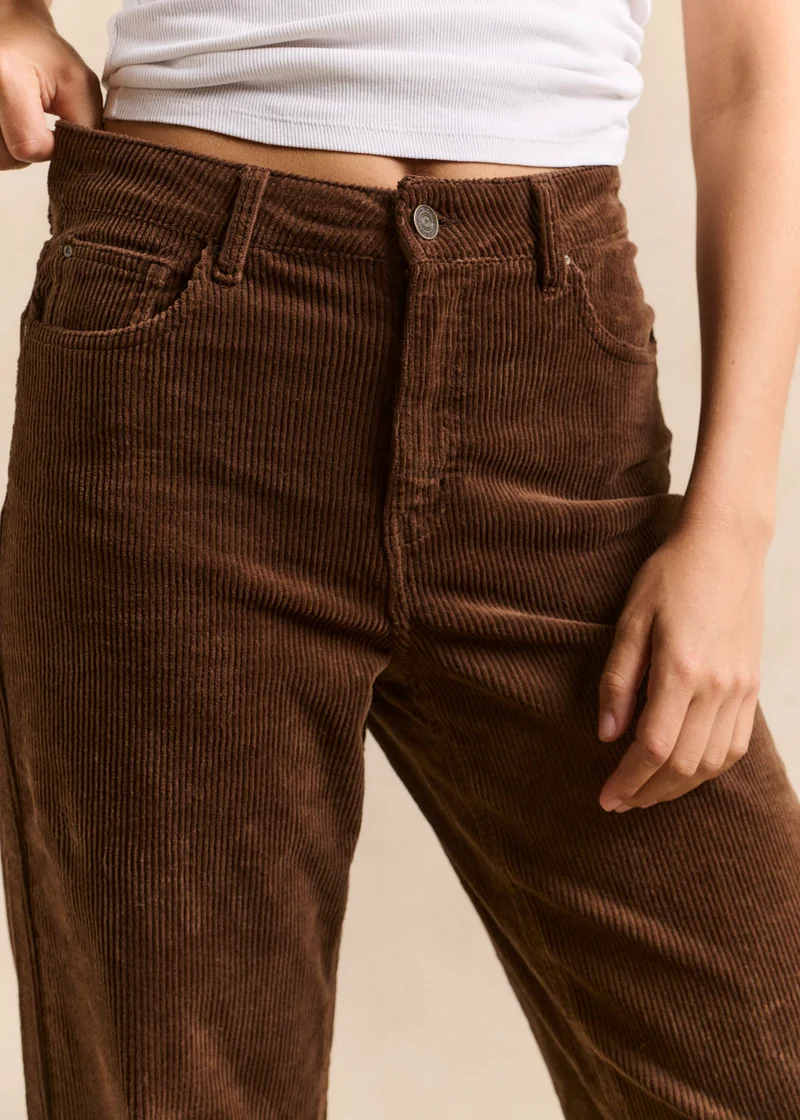 Pantalon wideleg en velours